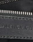 Chevre Silver Metallic Edge Hardware City Black