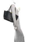 Heritage Grain Check Embossed Medium Dewsbury Tote Black