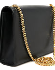 Smooth Calfskin Medium Classic Monogram Kate Tassel Satchel Black