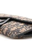 Oblique Saddle Chain Long Wallet Blue