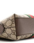 GG Supreme Monogram Textured Dollar Calfskin Web Small Ophidia Dome Shoulder Bag Beige Ebony New Acero