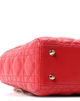Lambskin Cannage Small Lucky Badges Lady D1OR Red