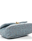 Tweed Quilted Large CHNL 19 Flap Blue Multicolor