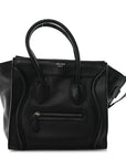 Drummed Calfskin Micro Luggage Black