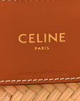 Raffia Calfskin Triomphe Medium Panier Tan