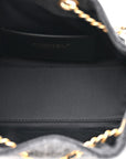 Washed Denim Quilted Mini CHNL 25 Handbag Black