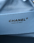 Washed Denim Quilted Medium CHNL 25 Handbag Blue