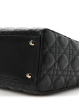 Lambskin Cannage Large Lady D1OR Black