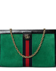 Suede Patent Web Medium Ophidia Chain Shoulder Bag New Shamarock Black