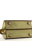 Crystal Vitello Laminato FF Petite Peekaboo I SEE U Satchel Crystal Platinum Light Gold