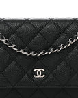 Caviar Quilted Wallet on Chain WOC Black