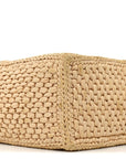 X PAULA'S IBIZA Raffia Font Tote Natural Tan