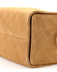 Suede Quilted Small CHNL 25 Handbag Beige