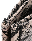Canvas Embroidered Medium Plan De Paris Book Tote Grey Black