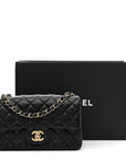 Lambskin Quilted Mini Rectangular Flap Black