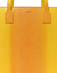 Calfskin Lizard Embossed Medium London Tote Marigold