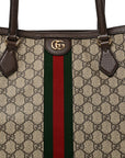 GG Supreme Monogram Medium Ophidia Shopping Tote Brown