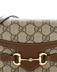 GG Supreme Monogram Mini Horsebit 1955 Shoulder Bag Beige Brown Sugar