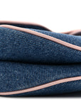 Patent Denim Jeans Saddle Bag Blue Pink