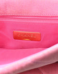 Denim Quilted Medium CHNL 19 Flap Neon Pink