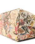 GG Supreme Monogram Water Flora Web Large Ophidia Tote Beige White Multicolor