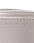 Caviar Quilted Studded CC Wallet On Chain WOC Grey