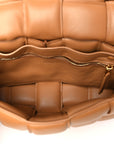 Nappa Maxi Intreccio Padded Cassette Crossbody Bag Caramel