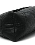 Coated Canvas Quilted Large Garment Travel Bag Black