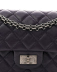 Aged Calfskin Quilted 2.55 Reissue Mini Flap Dark Purple