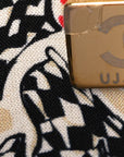 Caviar Quilted Striated CC Wallet On Chain WOC Black