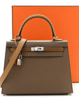Epsom Tri-Color Kelly Sellier 25 Etoupe Alezan Biscuit