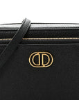 Grained Calfskin Caro Double Pouch Black