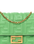 Nappa Matisse FF Embossed Continental Wallet On Chain Edamame