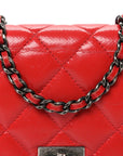 Glazed Calfskin Quilted Reissue Wallet On Chain WOC Red