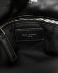 Lambskin Quilted Medium Loulou Puffer Monogram Chain Satchel Black