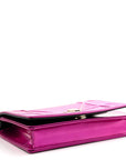 Metallic Patent Micro-Cannage D1ORama Wallet on Chain Pouch Pink