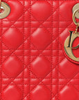 Lambskin Cannage Medium Lady D1OR Red