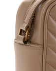 Calfskin Matelasse Monogram Lou Camera Bag Dark Latte