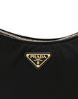 Re-Nylon Vitello Large Aimee Shoulder Bag Black