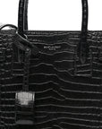 Calfskin Crocodile Embossed Baby Sac De Jour Black