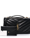 Lambskin Chevron Quilted Medium Loulou Black