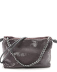Sequin Medium Donut Chain Flamenco Knot Clutch Grey