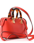Vitello King Plexiglass Logo Embossed Mini By The Way Top Handle Boston Bag Papavero