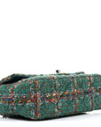 Tweed Quilted Mini Rectangular Flap Green