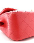 Lambskin Quilted Jumbo Double Flap Red