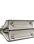 Iridescent Crystal Vitello Laminato Suede FF Petite Peekaboo I SEE U Satchel Cappuccino
