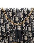 Oblique Saddle Chain Pouch Blue