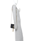 Calfskin Crocodile Embossed Kate Monogram Tassel Chain Wallet Black