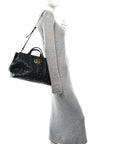 Calfskin Matelasse Studded Medium GG Marmont Tote Black