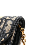 Oblique Saddle Chain Long Wallet Blue